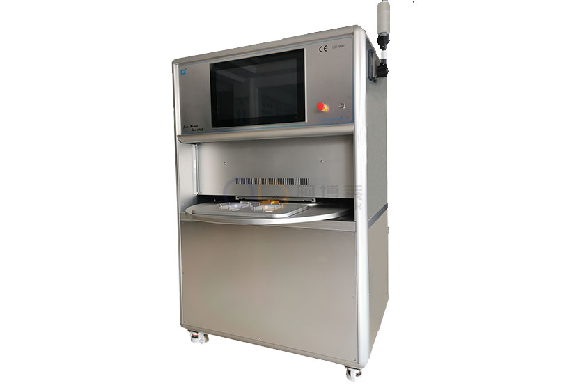 轉盤式雙工位醫療無菌熱合機，外觀精美，大屏PLC靈活控制